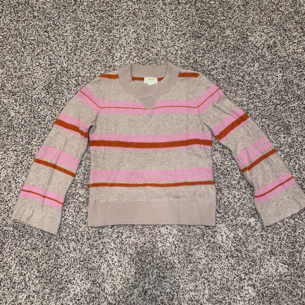 Maeve by Anthropology Bell-sleeve Stripped Sweater